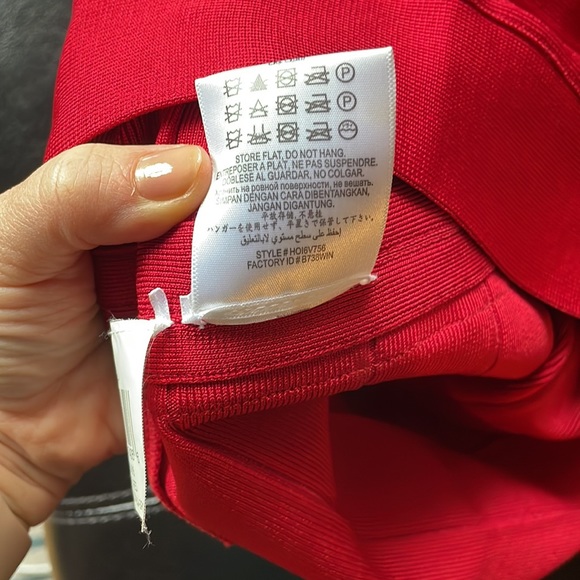 Herve Leger Zariah Dress Sz S Lipstick Red - Picture 7 of 11